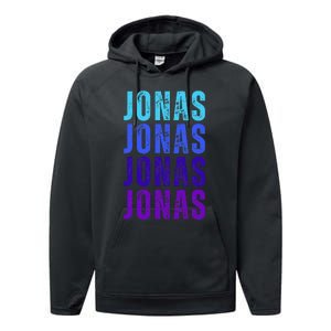 First Name Jonas I Love Jonas Performance Fleece Hoodie