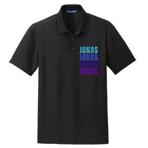 First Name Jonas I Love Jonas Dry Zone Grid Polo