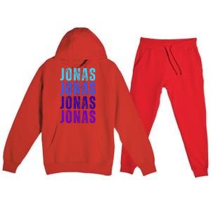 First Name Jonas I Love Jonas Premium Hooded Sweatsuit Set