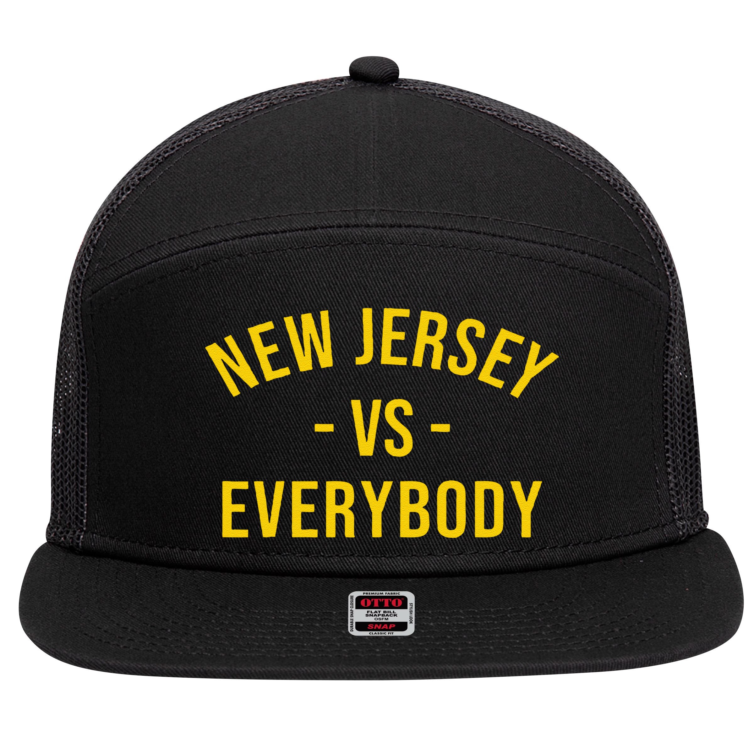 Funny New Jersey Vs Everybodys Gift 7 Panel Mesh Trucker Snapback Hat