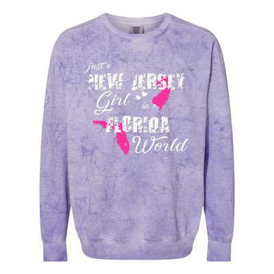 Funny New Jersey S Just A New Jersey Girl In A Florida Colorblast Crewneck Sweatshirt