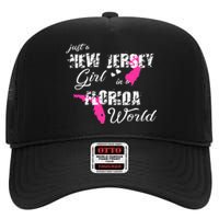 Funny New Jersey S Just A New Jersey Girl In A Florida High Crown Mesh Back Trucker Hat