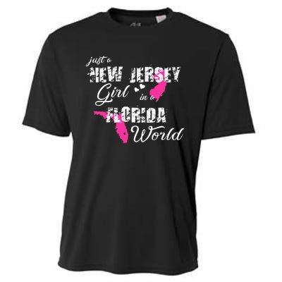 Funny New Jersey S Just A New Jersey Girl In A Florida Cooling Performance Crew T-Shirt