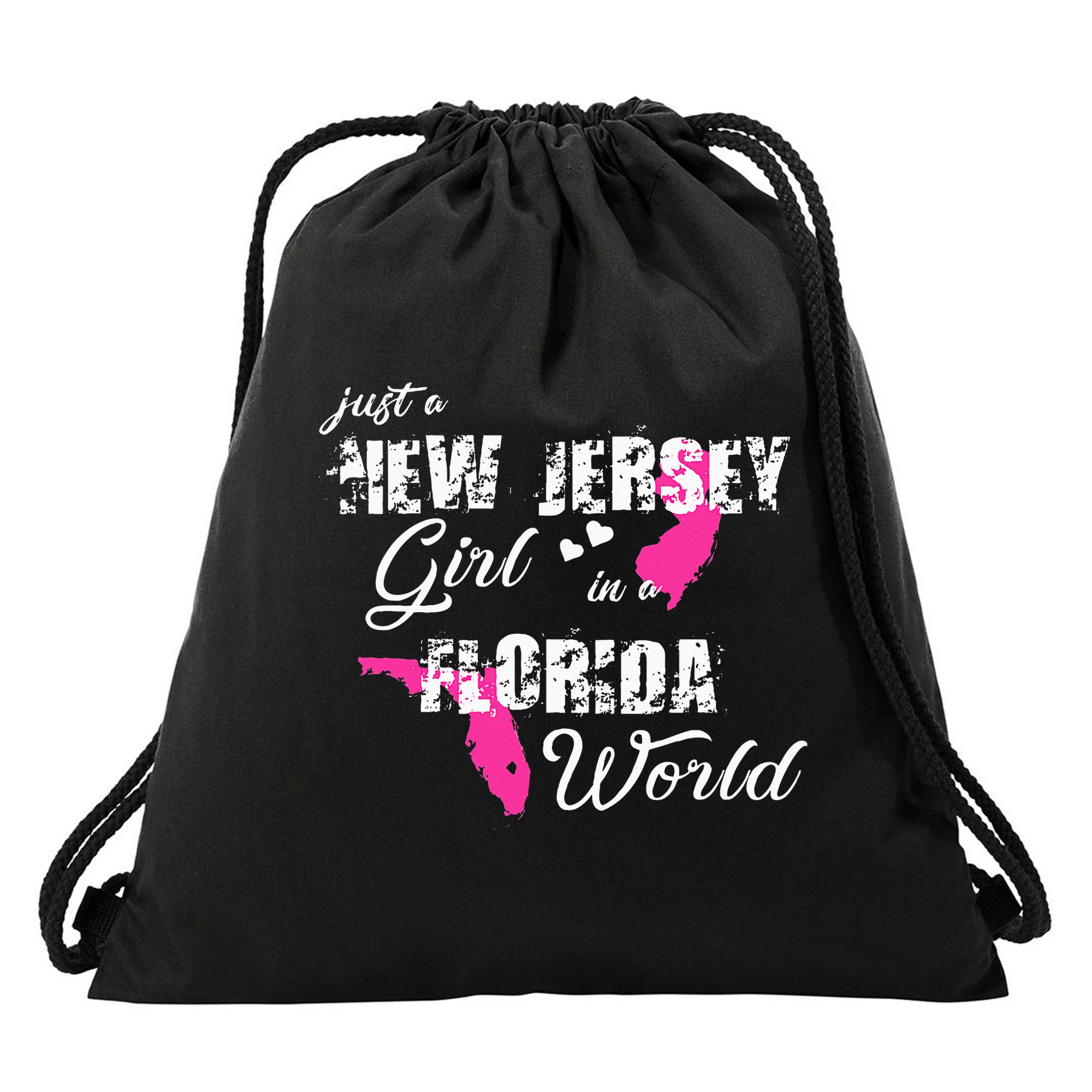Funny New Jersey S Just A New Jersey Girl In A Florida Drawstring Bag