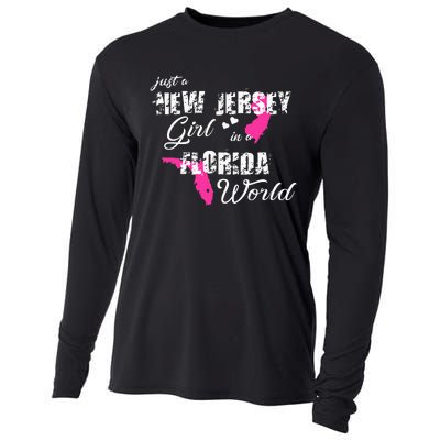 Funny New Jersey S Just A New Jersey Girl In A Florida Cooling Performance Long Sleeve Crew