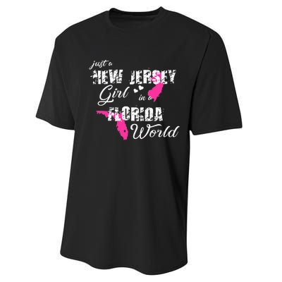 Funny New Jersey S Just A New Jersey Girl In A Florida Performance Sprint T-Shirt