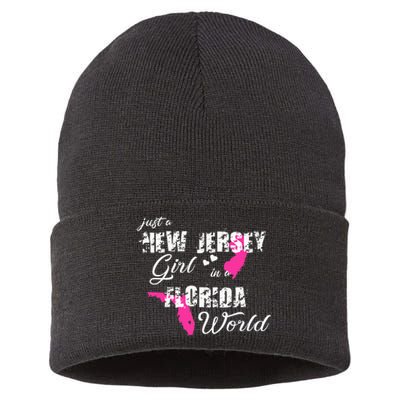 Funny New Jersey S Just A New Jersey Girl In A Florida Sustainable Knit Beanie