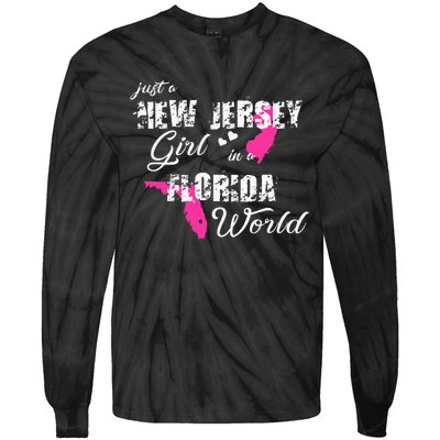 Funny New Jersey S Just A New Jersey Girl In A Florida Tie-Dye Long Sleeve Shirt