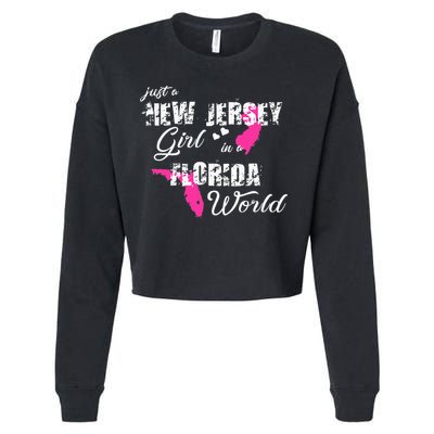 Funny New Jersey S Just A New Jersey Girl In A Florida Cropped Pullover Crew