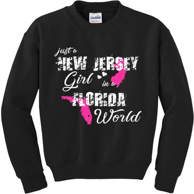 Funny New Jersey S Just A New Jersey Girl In A Florida Kids Sweatshirt