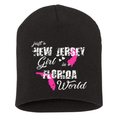 Funny New Jersey S Just A New Jersey Girl In A Florida Short Acrylic Beanie