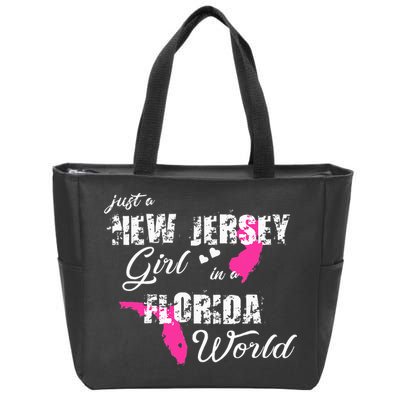 Funny New Jersey S Just A New Jersey Girl In A Florida Zip Tote Bag