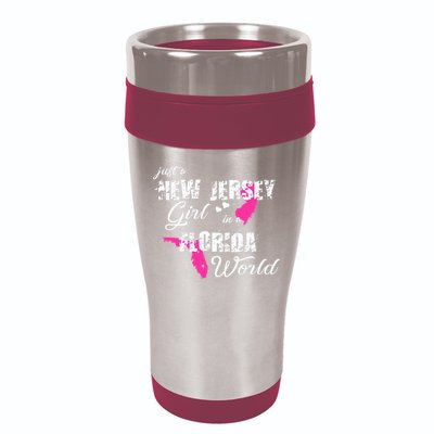Funny New Jersey S Just A New Jersey Girl In A Florida 16oz Travel Tumbler