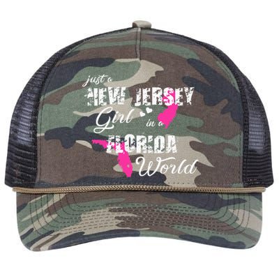 Funny New Jersey S Just A New Jersey Girl In A Florida Retro Rope Trucker Hat Cap