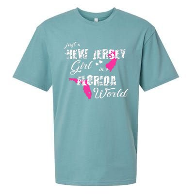 Funny New Jersey S Just A New Jersey Girl In A Florida Sueded Cloud Jersey T-Shirt