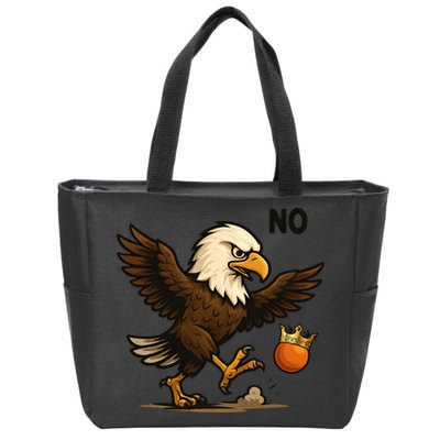 Funny No Kings In America Eagle Zip Tote Bag