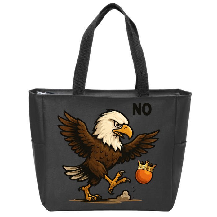 Funny No Kings In America Eagle Zip Tote Bag