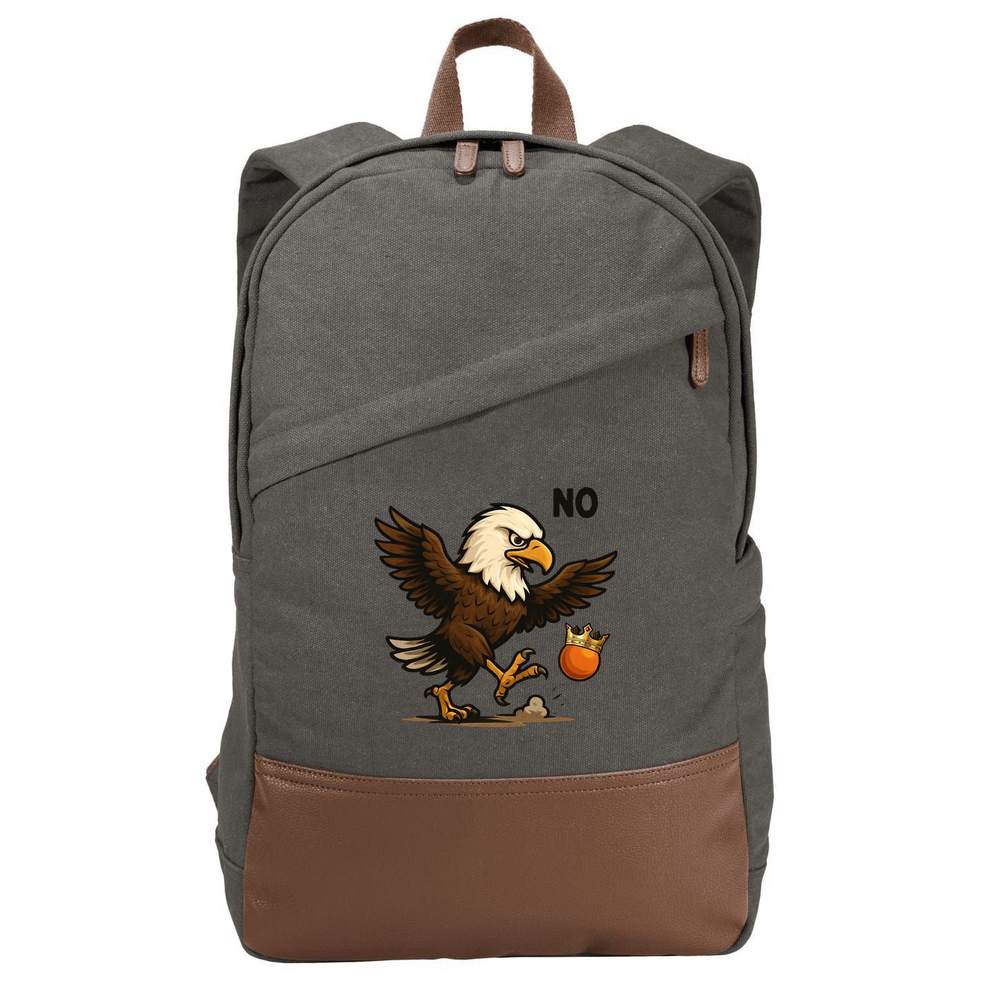 Funny No Kings In America Eagle Cotton Canvas Backpack