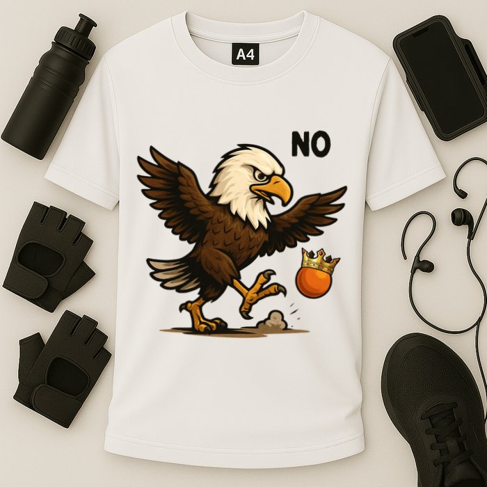 Funny No Kings In America Eagle Cooling Performance Crew T-Shirt