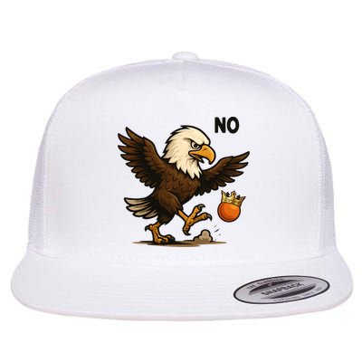 Funny No Kings In America Eagle Flat Bill Trucker Hat