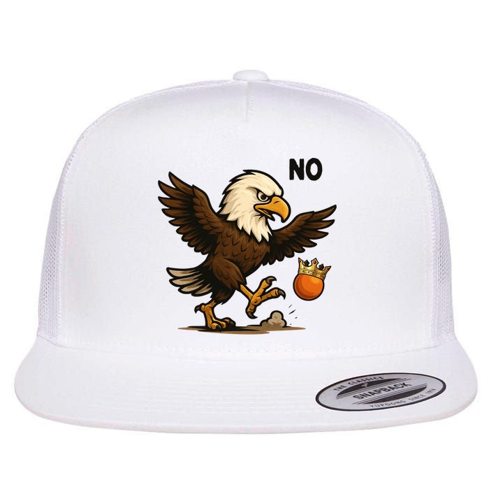 Funny No Kings In America Eagle Flat Bill Trucker Hat