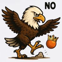 Funny No Kings In America Eagle Flat Bill Trucker Hat