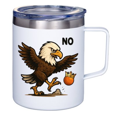 Funny No Kings In America Eagle 12oz Stainless Steel Coffee Mug