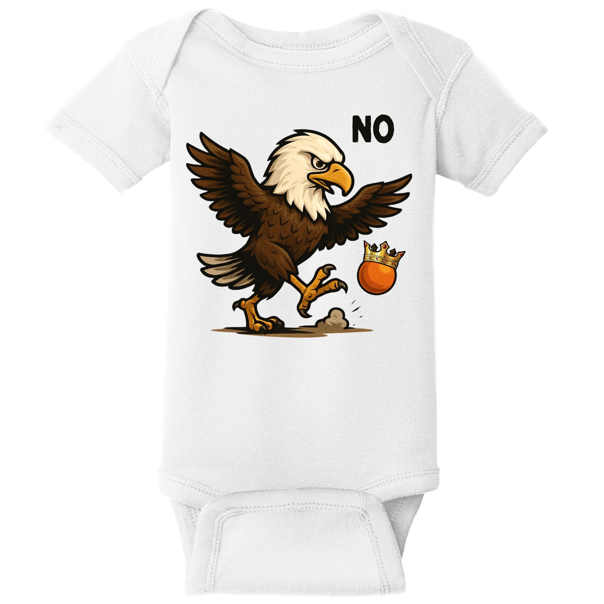 Funny No Kings In America Eagle Baby Bodysuit