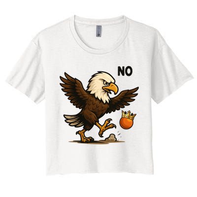 Funny No Kings In America Eagle Women's Crop Top Tee