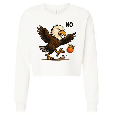 Funny No Kings In America Eagle Cropped Pullover Crew
