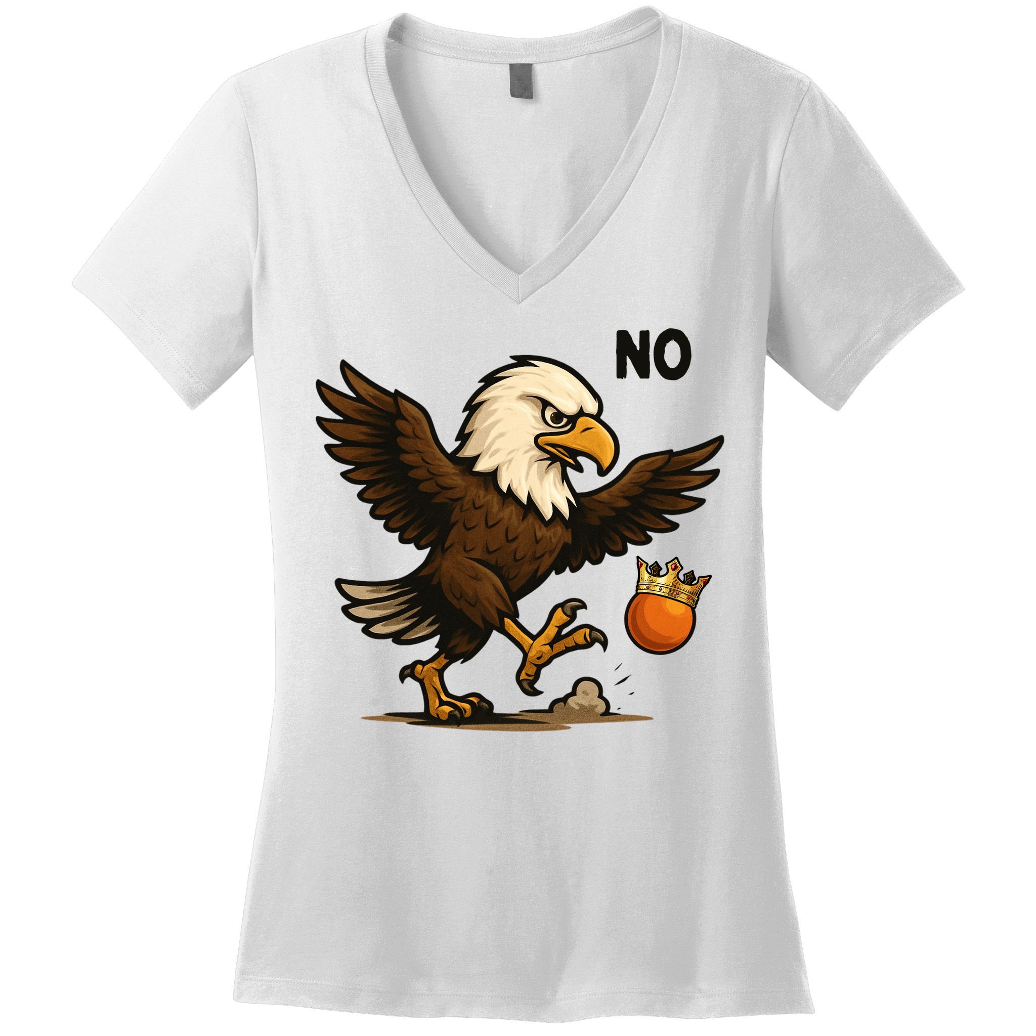 Funny No Kings In America Eagle Women's V-Neck T-Shirt