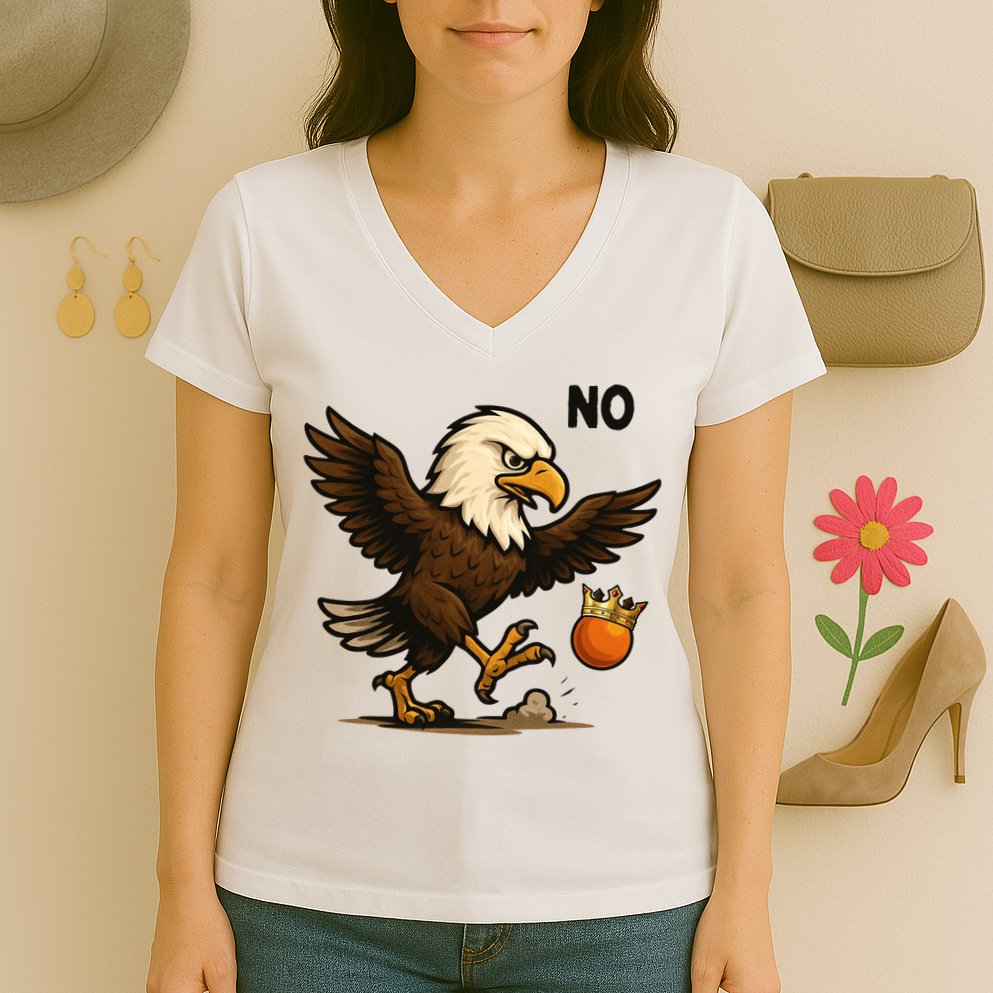 Funny No Kings In America Eagle Women's V-Neck T-Shirt