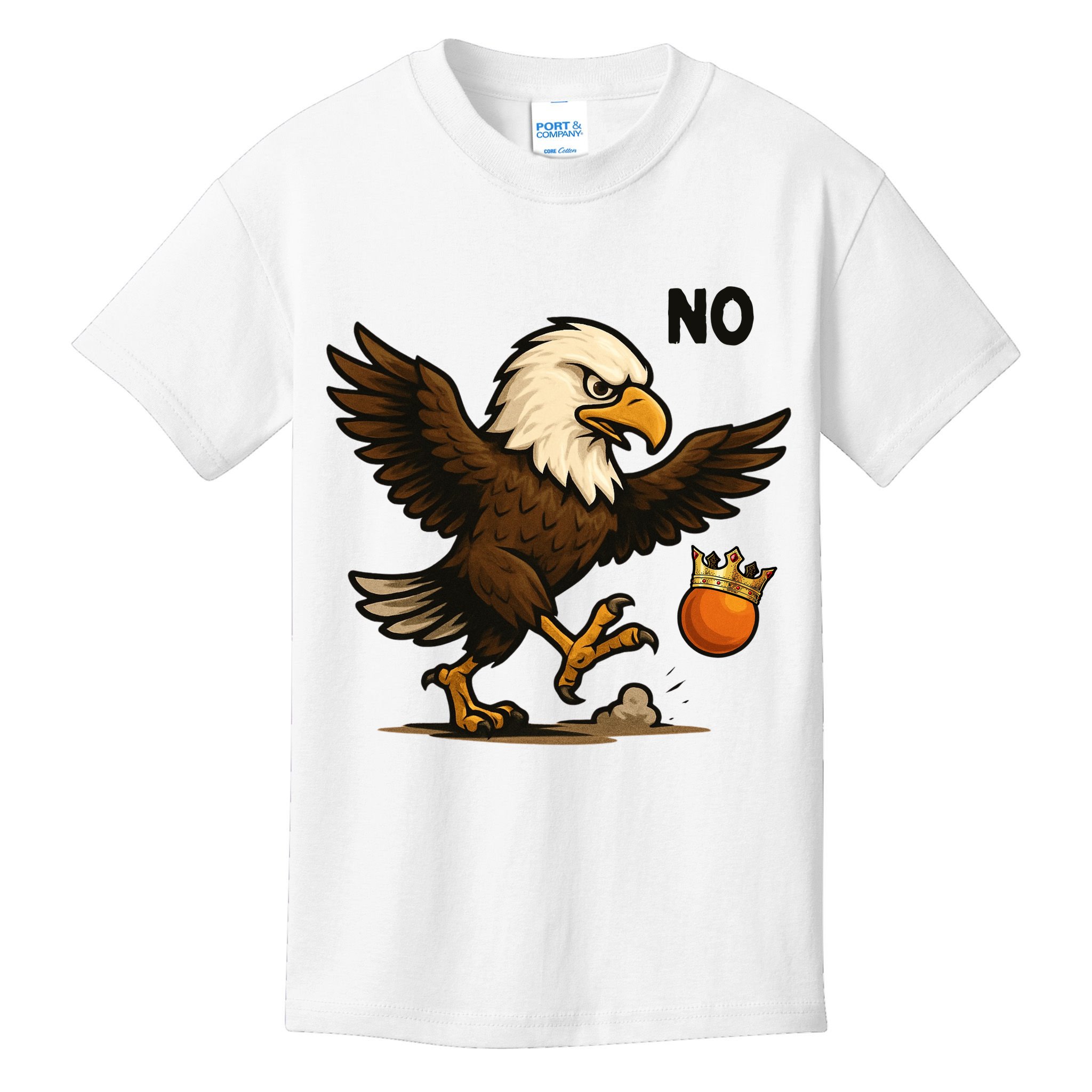 Funny No Kings In America Eagle Kids T-Shirt