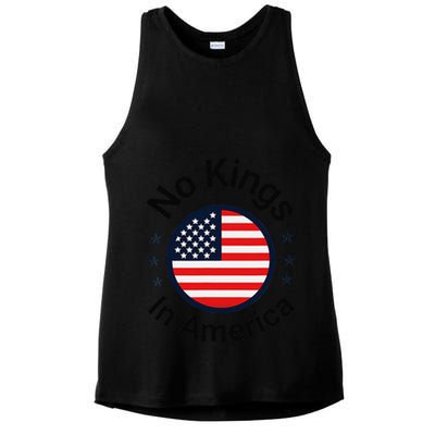 Funny No Kings In America Flag Protest Save Democracy Ladies PosiCharge Tri-Blend Wicking Tank