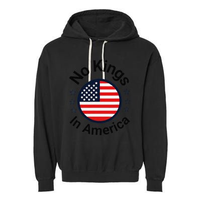 Funny No Kings In America Flag Protest Save Democracy Garment-Dyed Fleece Hoodie