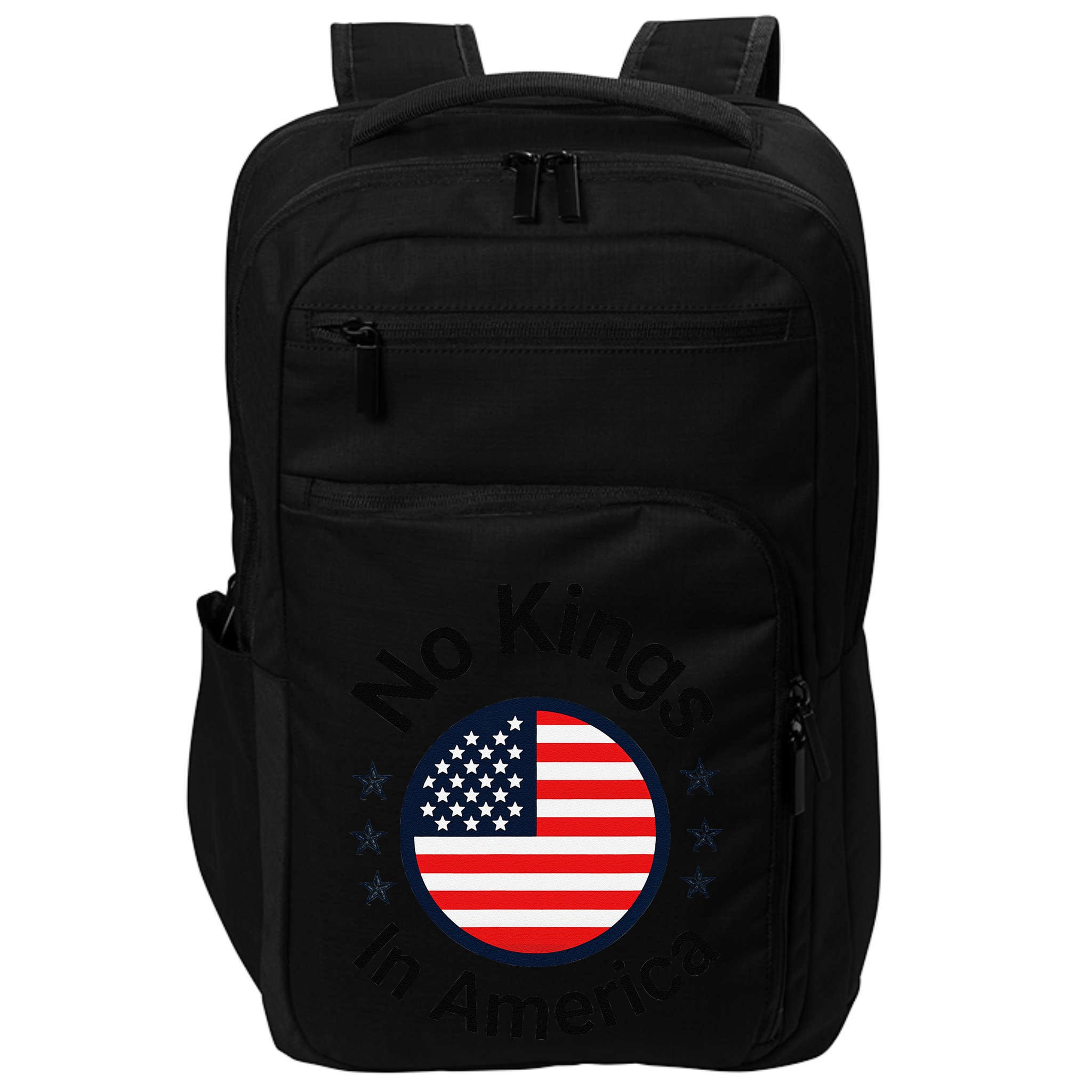 Funny No Kings In America Flag Protest Save Democracy Impact Tech Backpack