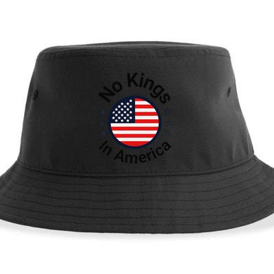Funny No Kings In America Flag Protest Save Democracy Sustainable Bucket Hat
