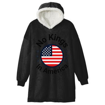 Funny No Kings In America Flag Protest Save Democracy Hooded Wearable Blanket