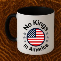 Funny No Kings In America Flag Protest Save Democracy Mug