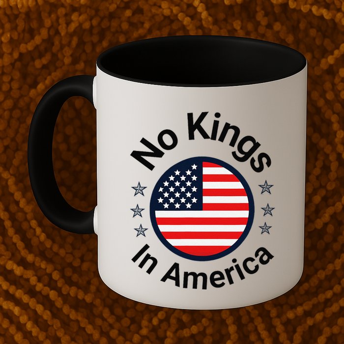 Funny No Kings In America Flag Protest Save Democracy Mug