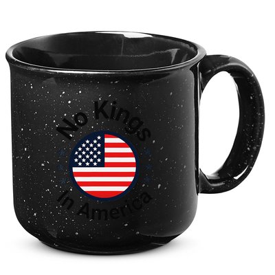Funny No Kings In America Flag Protest Save Democracy 15oz Campfire Ceramic Mug