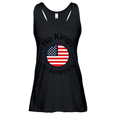 Funny No Kings In America Flag Protest Save Democracy Ladies Essential Flowy Tank