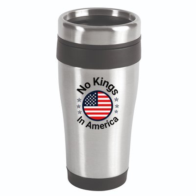 Funny No Kings In America Flag Protest Save Democracy 16oz Travel Tumbler
