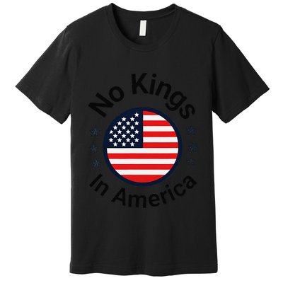 Funny No Kings In America Flag Protest Save Democracy Premium T-Shirt