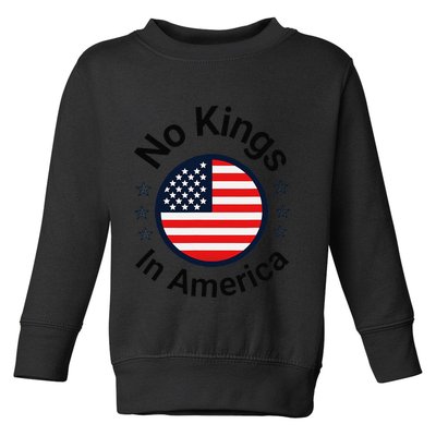 Funny No Kings In America Flag Protest Save Democracy Toddler Sweatshirt