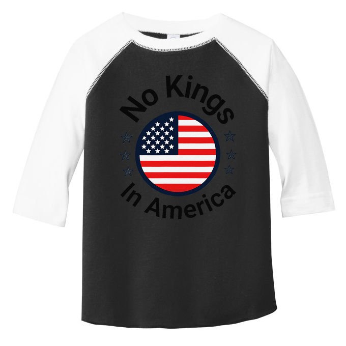 Funny No Kings In America Flag Protest Save Democracy Toddler Fine Jersey T-Shirt