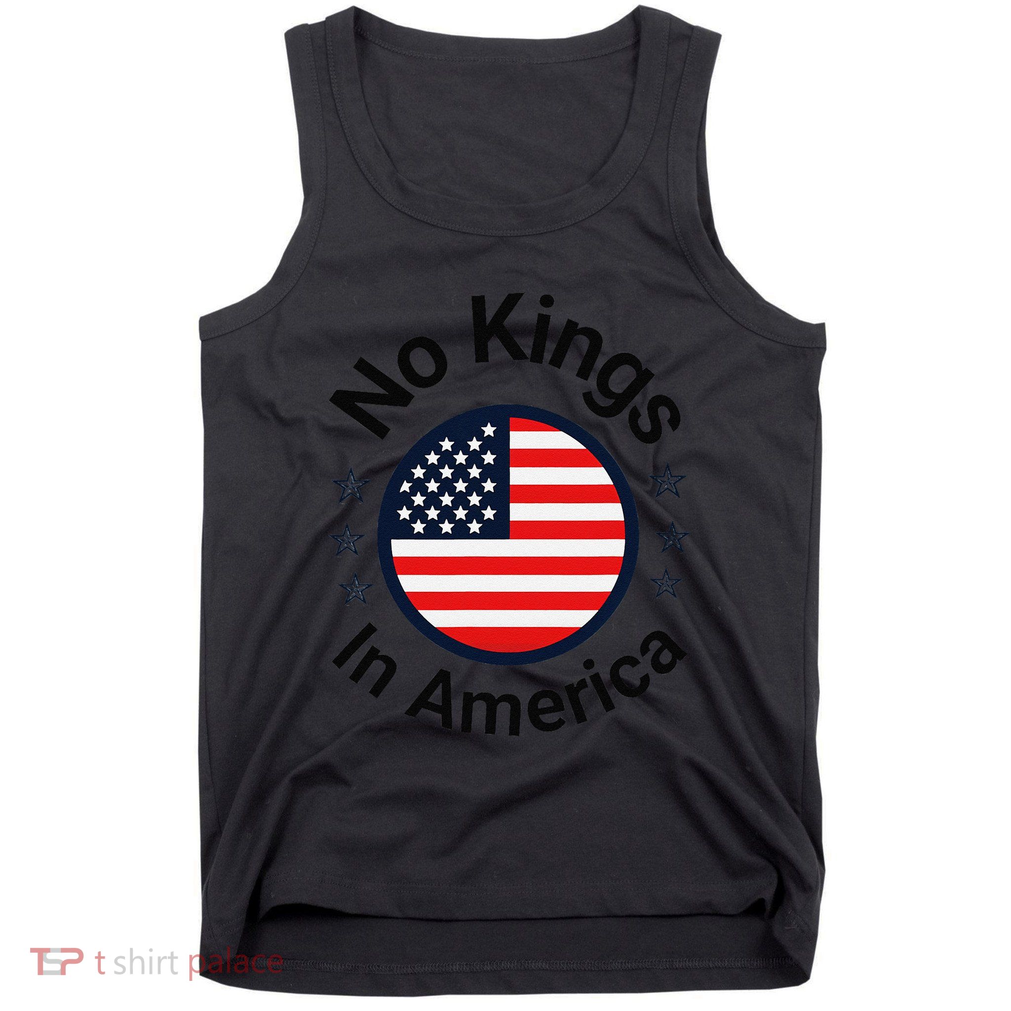 Funny No Kings In America Flag Protest Save Democracy Tank Top