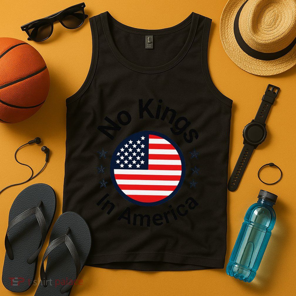 Funny No Kings In America Flag Protest Save Democracy Tank Top