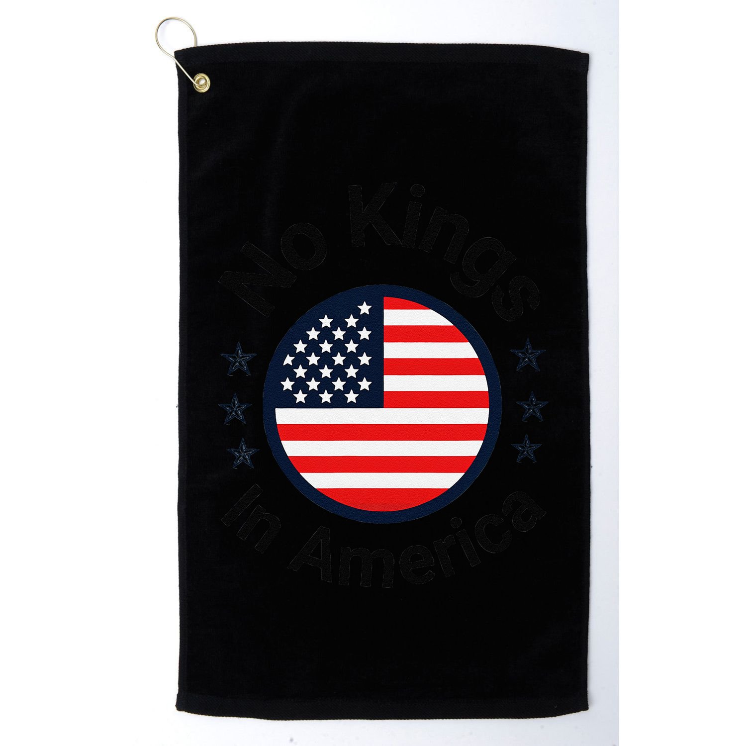 Funny No Kings In America Flag Protest Save Democracy Golf Towel