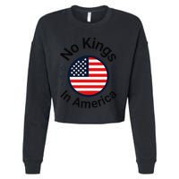 Funny No Kings In America Flag Protest Save Democracy Cropped Pullover Crew